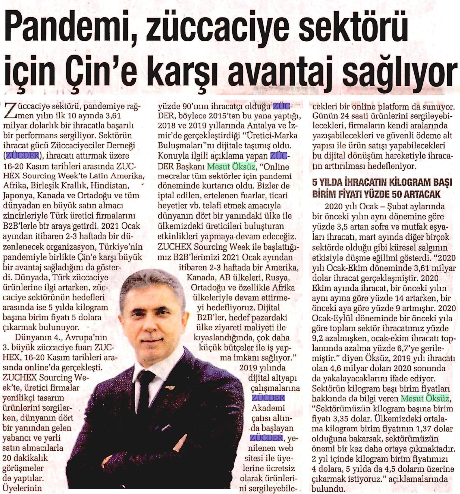 ZÜCDER TAKVİM 28.11.2020